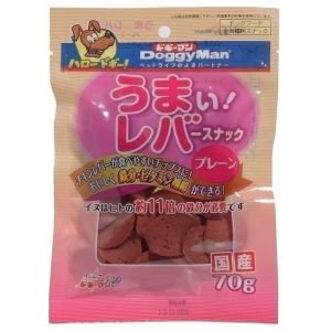 ドギーマンハヤシ DoggyMan ドギーマン うまい!レバースナックプレーン 70g