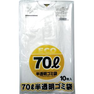 プラテック プラテック エコ70L ゴミ袋 半透明 10枚入 H7025-3