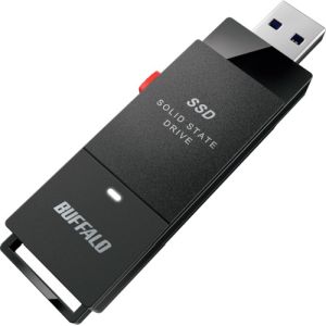 バッファロー バッファロー SSD-SCT500U3-BA PC対応 USB3.2 Gen2 TV録画 スティック型SSD 500GB ブラック Type-C付属
