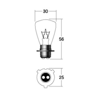 M＆H M＆H 1P1602 ノーマルバルブ ヘッドキュウ 6V25/25W クリア