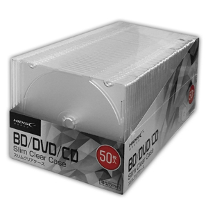 ハイディスク HI DISC BD/DVD/CDスリムクリアケース 1枚収納 薄型5mm 50枚 ML-CD05S50PCR