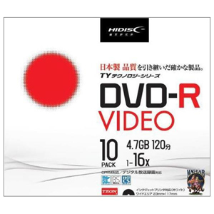 ハイディスク HI DISC ハイディスク TYDR12JCP10SC 録画用DVD-R 約120分 10枚 16倍速 TYコード CPRM 磁気研究所