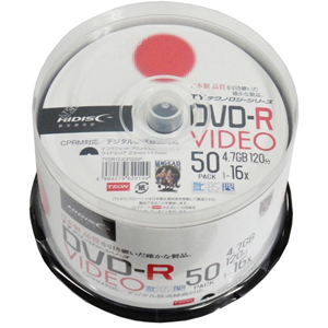 ハイディスク HI DISC ハイディスク TYDR12JCP50SP 録画用DVD-R 約120分 50枚 16倍速 TYコード CPRM 磁気研究所