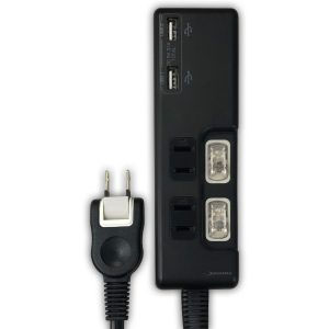 HI DISC ハイディスク USB2ポート付 節電タップ(独立スイッチ付) 2個口+2USBポート 1.5m HDUTC2U2BK