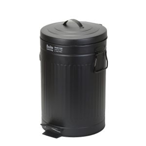 ベストコ BESTOCO ベストコ ゴミ箱 ふた付き 12L ペダル式 静音設計 丸型 ブラック NQ-0196 Boite トラッシュカン