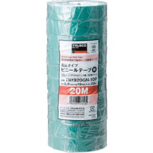 トラスコ TRUSCO トラスコ 脱鉛タイプ ビニールテープ 19×20m 緑 10巻入り TM1920GN-10P