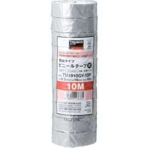 トラスコ TRUSCO トラスコ 脱鉛タイプ ビニールテープ 19×10m 灰 10巻入り TM1910GY-10P