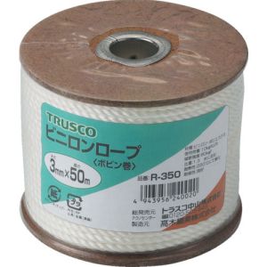 トラスコ TRUSCO トラスコ ビニロンロープ 3つ打 線径3mm×長さ50m R-350