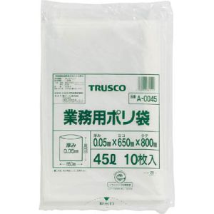 トラスコ TRUSCO トラスコ A-0045 業務用ポリ袋 厚み0.05×45L 10枚入 1袋 TRUSCO