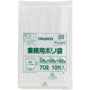 トラスコ TRUSCO トラスコ A-0070 業務用ポリ袋 厚み0.05×70L 10枚入 1袋 TRUSCO
