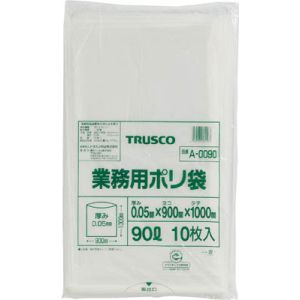 トラスコ TRUSCO トラスコ A-0090 業務用ポリ袋 厚み0.05×90L 10枚入 1袋 TRUSCO