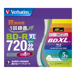 バーベイタム Verbatim Verbatim VBR520YP5V2 BD-R XL 100GB 4倍速 5枚
