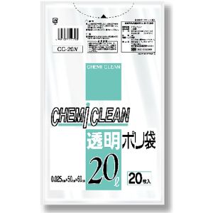 ケミカルジャパン ケミカルジャパン 透明 ポリ袋 20L 20枚 CC-20NS