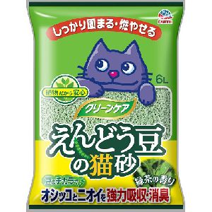 アースペット EARTH アースペット クリーンケア えんどう豆の猫砂 緑茶の香り 6L