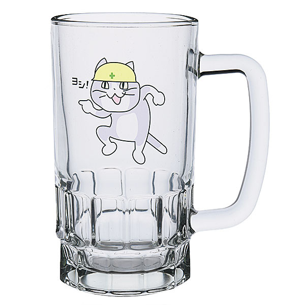 Japanese Internet Memes 現場猫ビールジョッキ 650ml あきばお こく