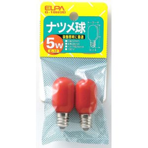 朝日電器 エルパ ELPA エルパ G-10H R ナツメ球赤 ELPA 朝日電器